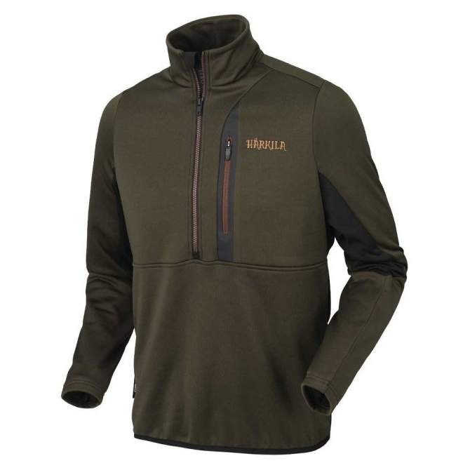 Harkila Tidan Hybrid Half Zip Fleece Jacket, Willow Green-Black