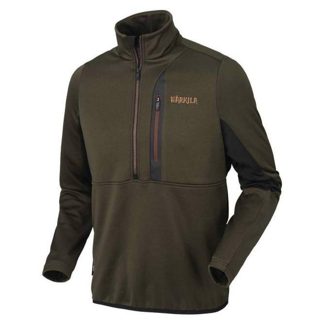 Harkila Tidan Hybrid Half Zip Fleece Jacket, Willow Green-Black