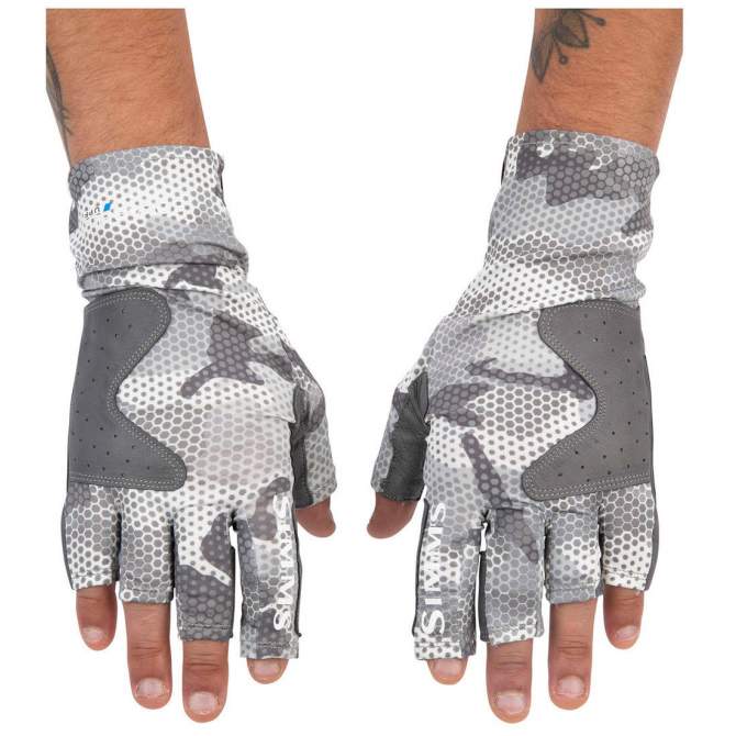 Simms Solarflex Guide Glove, Hex Flo Camo Steel
