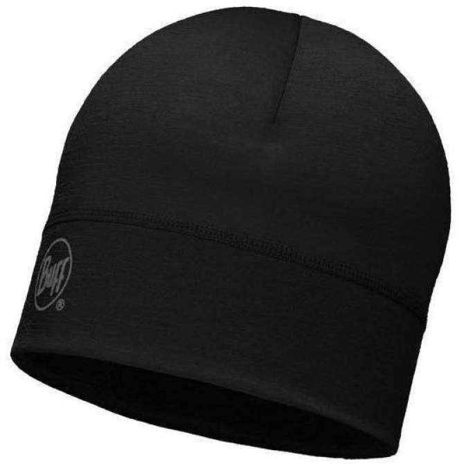 Buff Lightweidht Merino Wool Hat, Black