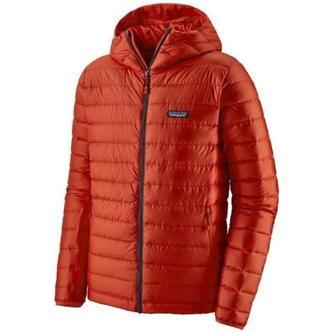 Patagonia M's Down Sweater Hoody, Hot Ember
