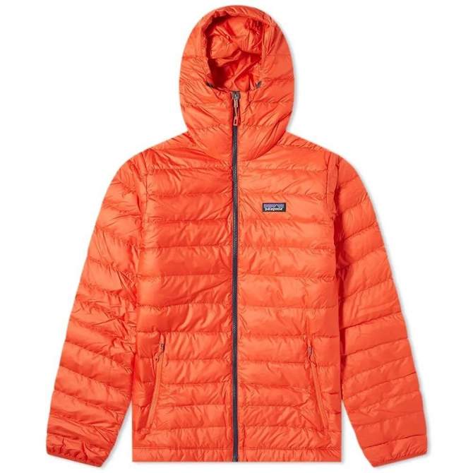 Patagonia M's Down Sweater Hoody, Hot Ember