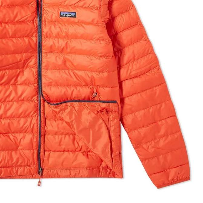 Patagonia M's Down Sweater Hoody, Hot Ember