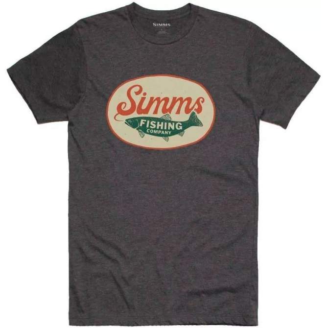 Simms Trout Wander T-Shirt, Charcoal Heather