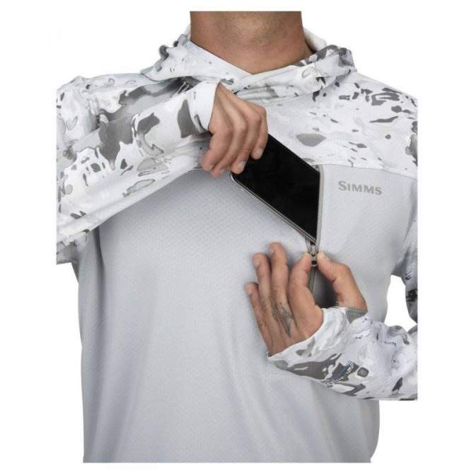 Simms SolarFlex UltraCool Hoody, Cloud Camo Grey