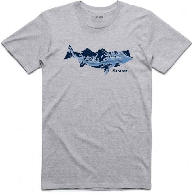 Simms Striper Bay Fill T-Shirt, Grey Heather