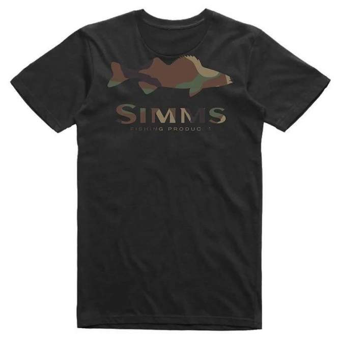 Simms Walleye Logo T-Shirt, Black