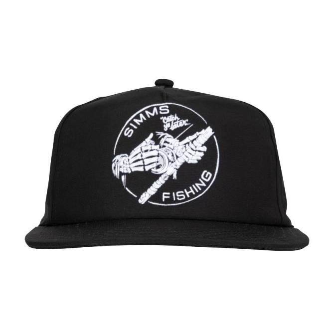 Simms Unstructured Flat Brim Cap, Black