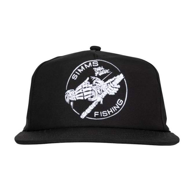 Simms Unstructured Flat Brim Cap, Black