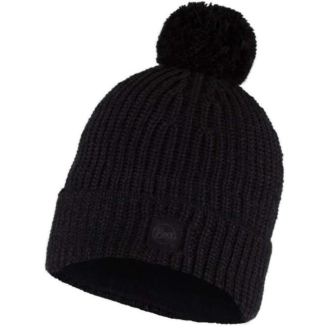 Buff Knitted & Fleece Band Hat, Vaed Black