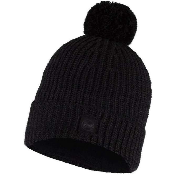 Buff Knitted & Fleece Band Hat, Vaed Black
