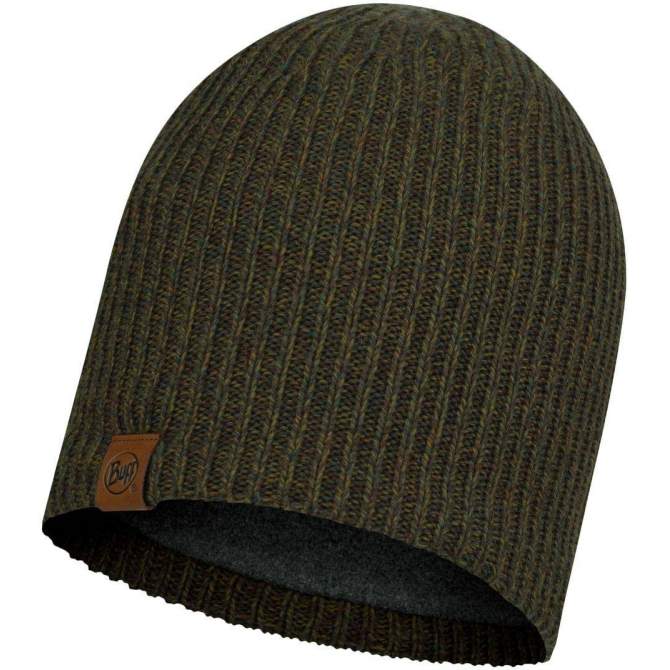 Buff Knitted & Full Fleece Hat, Lyne Bark