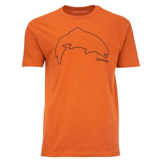 Simms Trout Outline T-Shirt, Adobe Heather