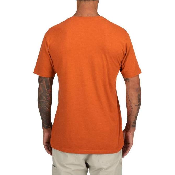 Simms Trout Outline T-Shirt, Adobe Heather
