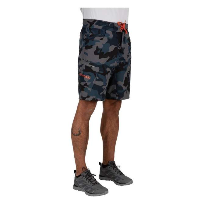 Simms Seamount Board Shorts, Woodland Camo Storm