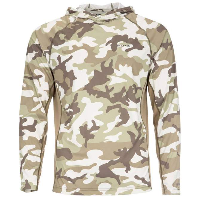 Термофутболка Simms SolarFlex Hoody - Print, Woodland Camo Sandbar