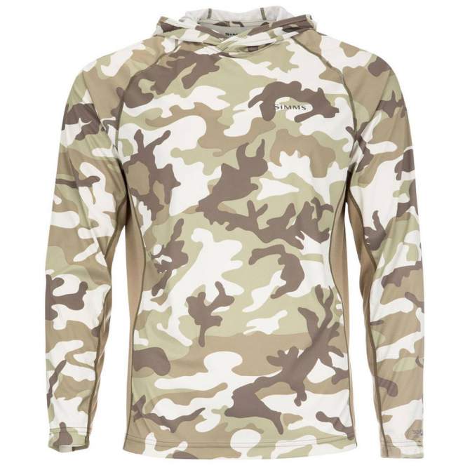 Термофутболка Simms SolarFlex Hoody - Print, Woodland Camo Sandbar