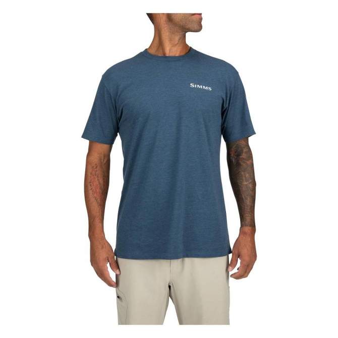 Simms Bass Outline T-Shirt, Sailor Blue Heather