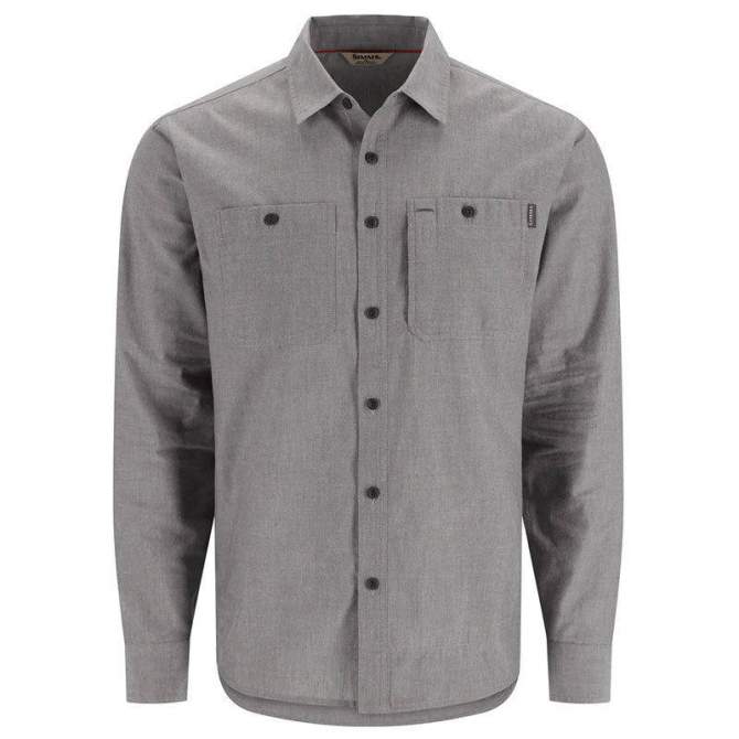 Simms Cutbank Chambray LS Shirt, Cinder Chambray
