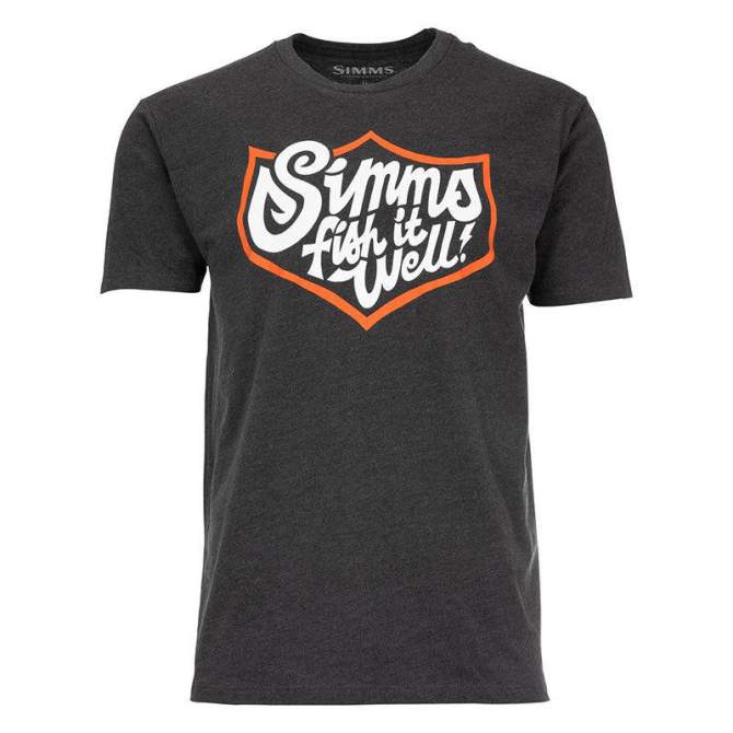 Simms Fish It Well Badge T-Shirt, Charcoal Heather