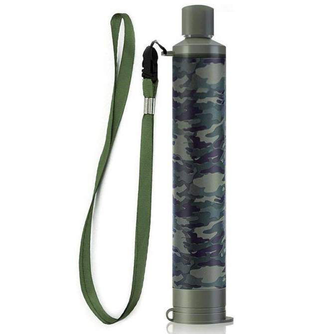 Membrane Solutions WATER FILTER STRAW BLUE 1PK W CARRYING CASE 428909, Camo