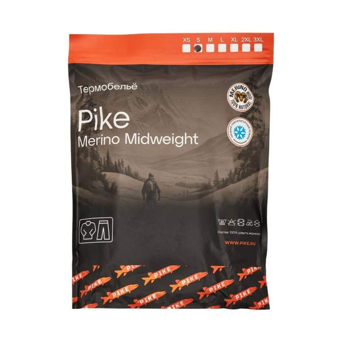 Купить Термобельё Pike Merino Midweight, чёрный Термобельё Pike Merino Midweight, чёрный