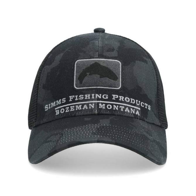 Simms Trout Icon Trucker, Regiment Camo Carbon