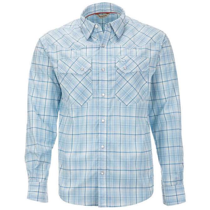 Simms Brackett LS Shirt, Sky Classic Plaid