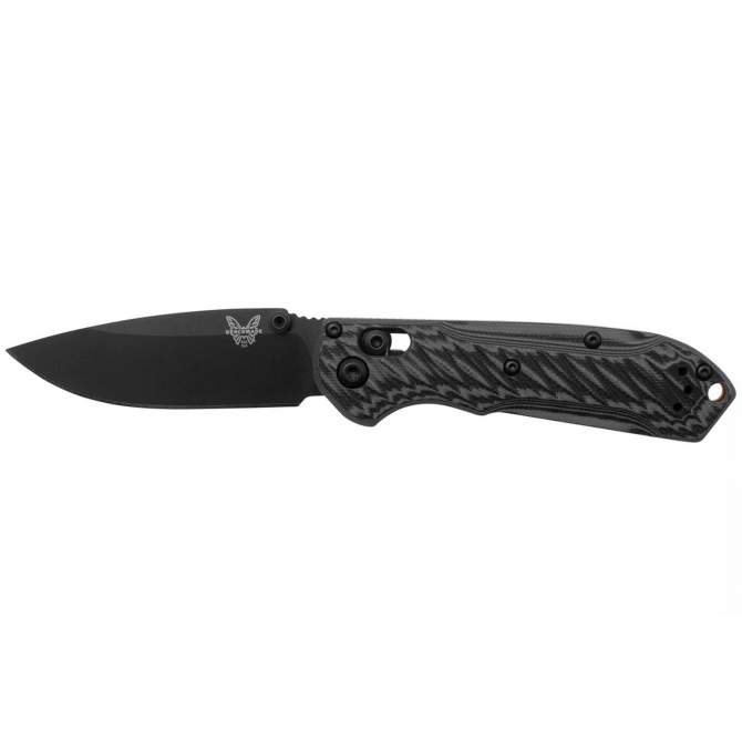 Benchmade Mini Freek G10 Gray, клинок чёрн. P 7,62 см