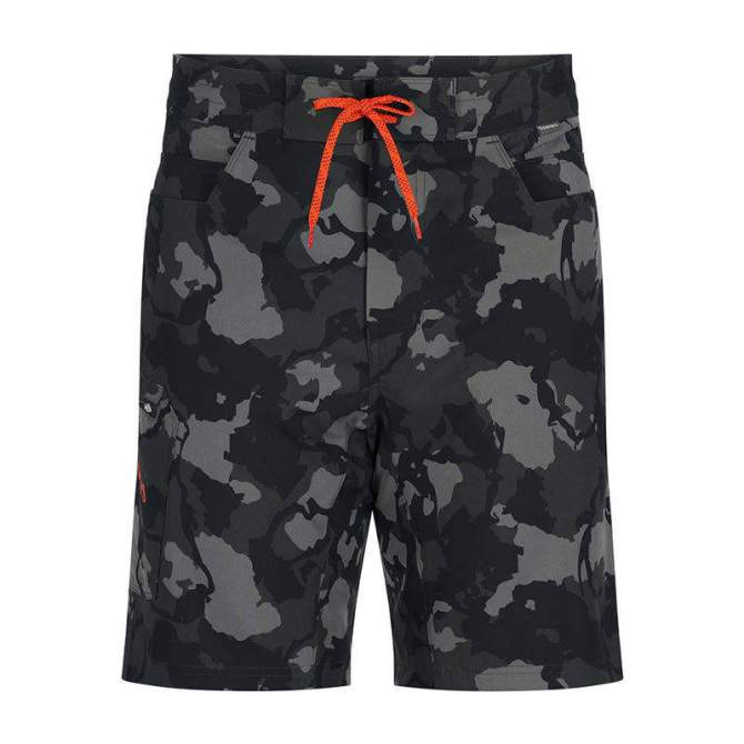 Simms Seamount Board Shorts, Regiment Camo Carbon