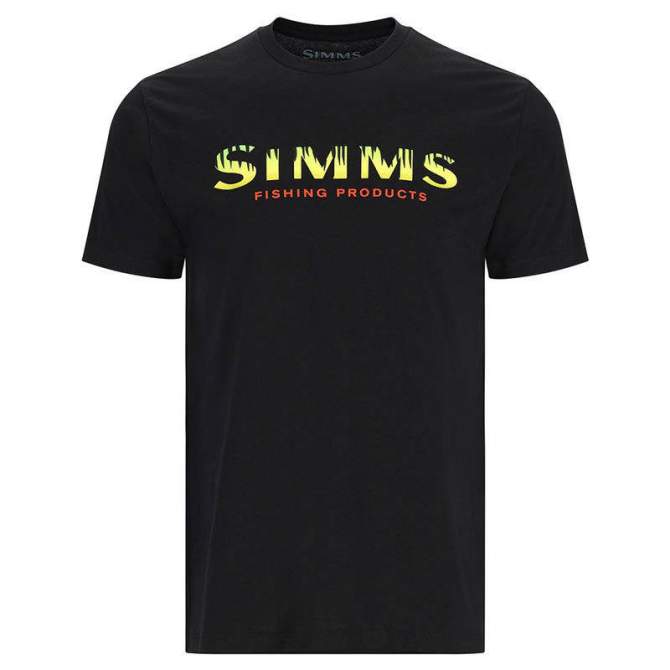 Simms Logo T-Shirt, Black-Neon