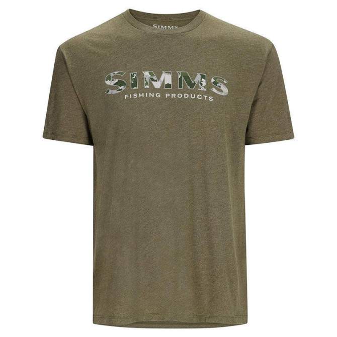 Simms Logo T-Shirt, RC Dark Clover-Military Heather