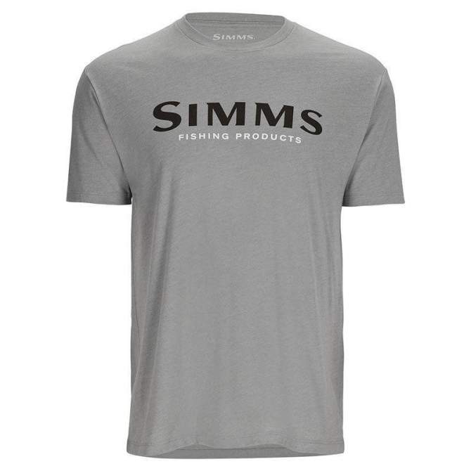 Simms Logo T-Shirt, Cinder Heather