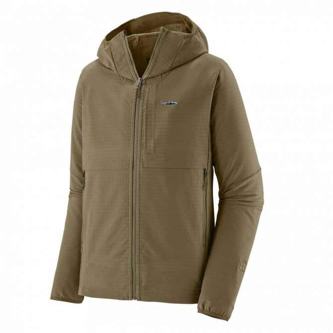 Patagonia R1 TechFace Fitz Roy Trout Hoody, Dark Ash