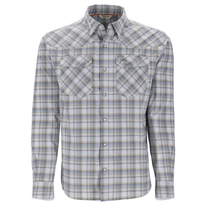 Simms Brackett LS Shirt, Sterling Plaid