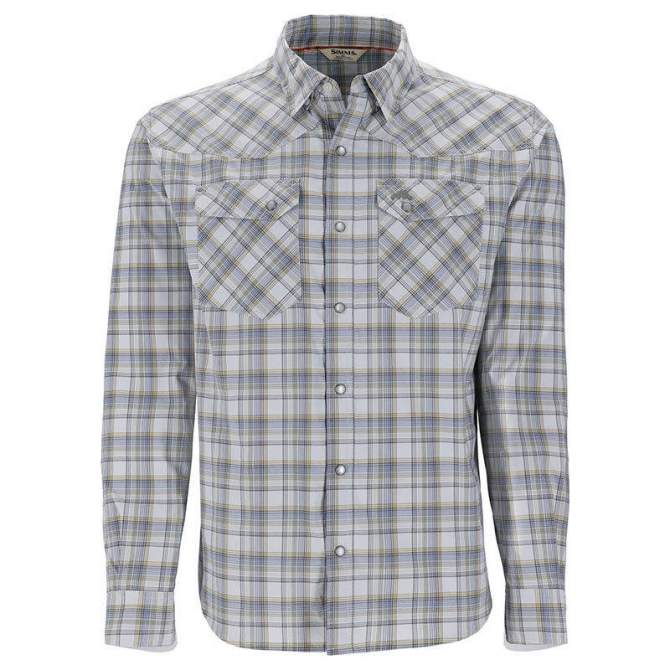 Simms Brackett LS Shirt, Sterling Plaid