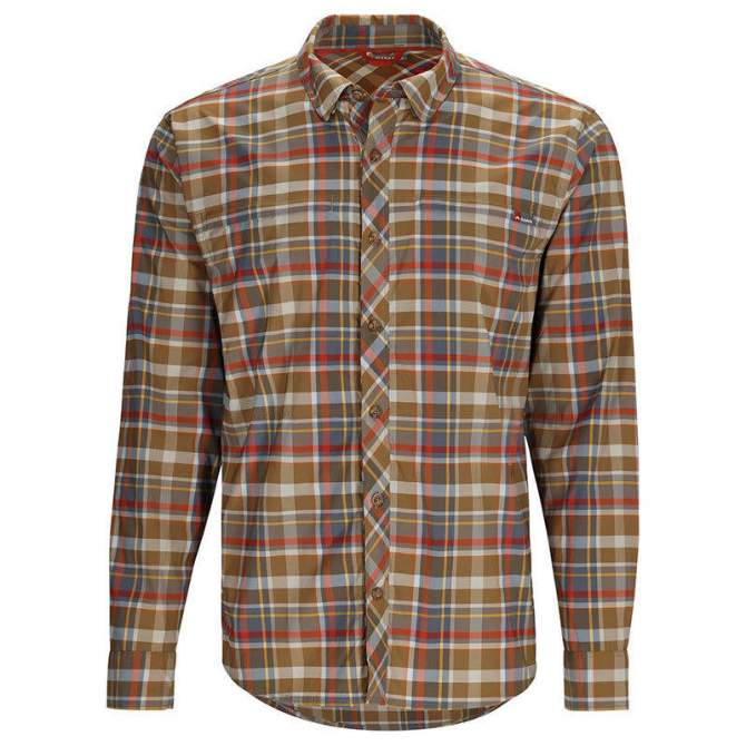 Simms BugStopper LS Shirt, Simms Chestnut Multi Plaid