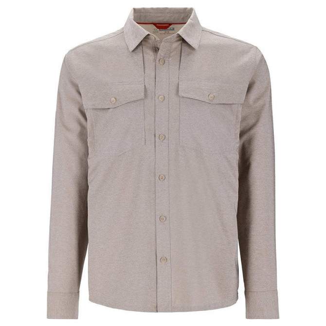 Simms No-See-Um Bugstopper LS Shirt, Dolomite Heather