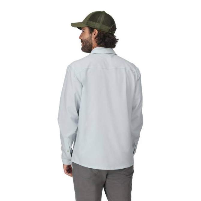 Simms No-See-Um Bugstopper LS Shirt, Bimini Blue Heather
