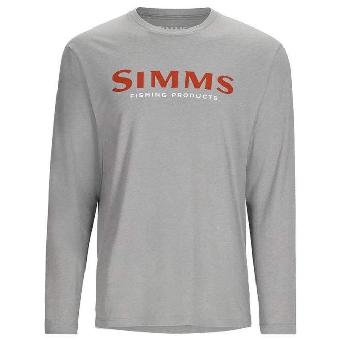 Simms Logo LS Shirt, Cinder Heather