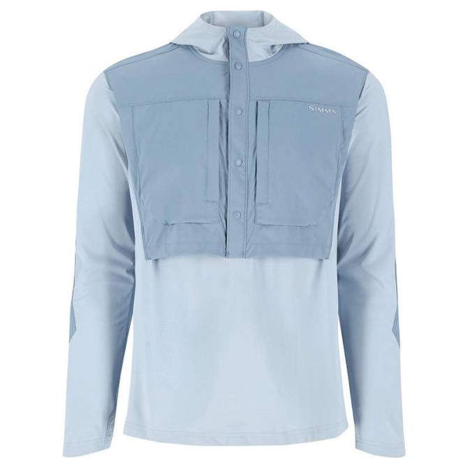 Simms Latitude BiComp Hoody, Steel Blue-Albacore