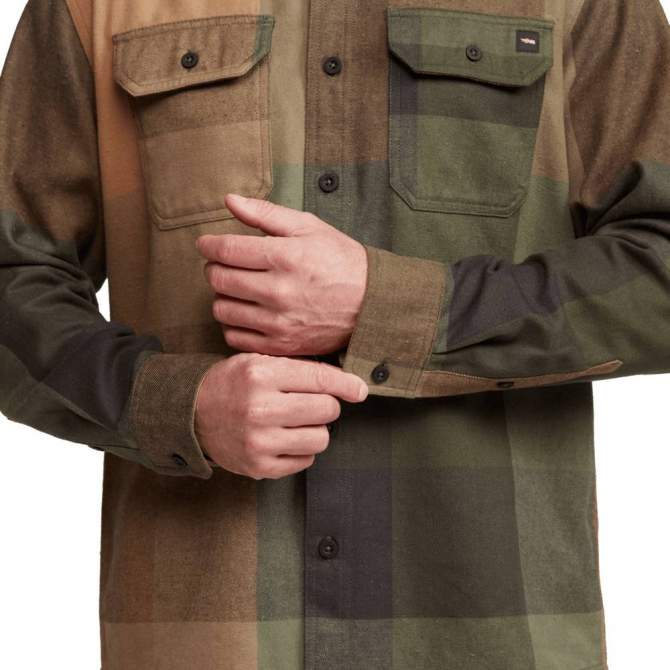 Sitka Hardwood Heavy Weight Flannel, Olive Green-Fall Plaid