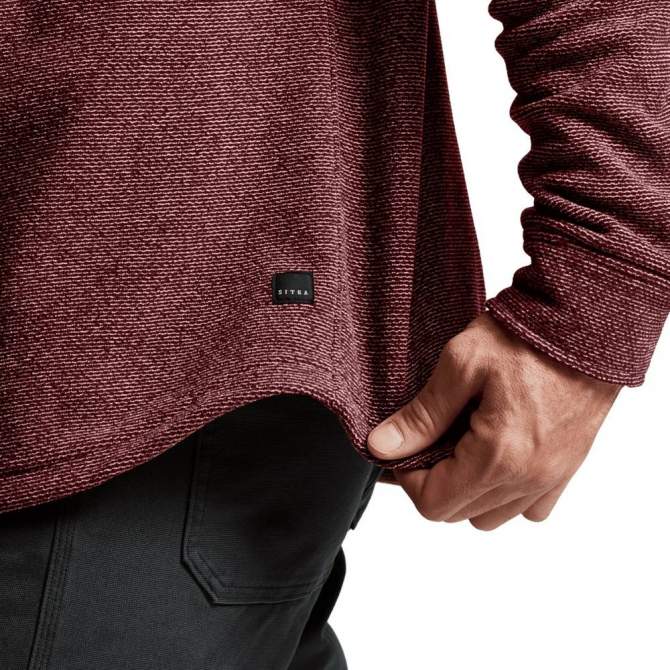 Sitka Snowcrest LS Shirt, Dark Red Heather
