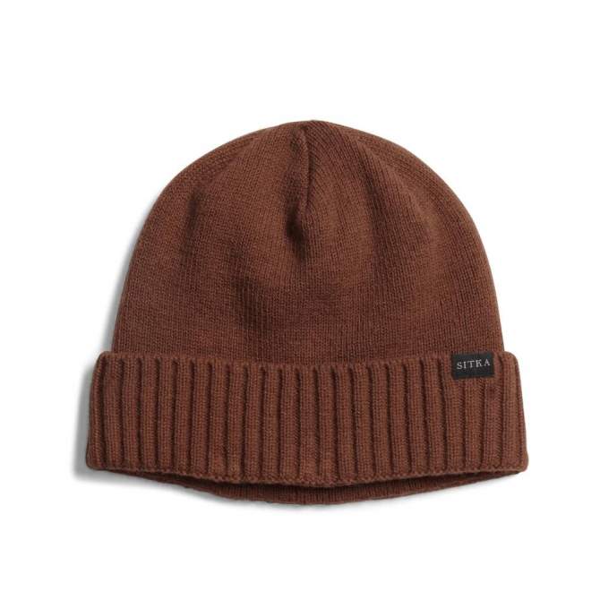 Sitka Cuffed Knit Beanie, Dark Red