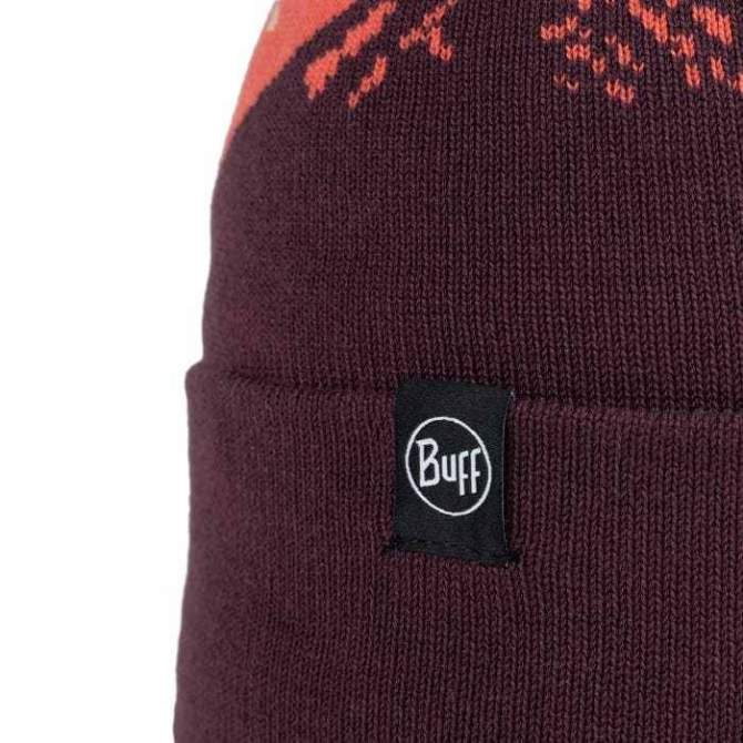 Buff Knitted Hat, Tatik Burgundy