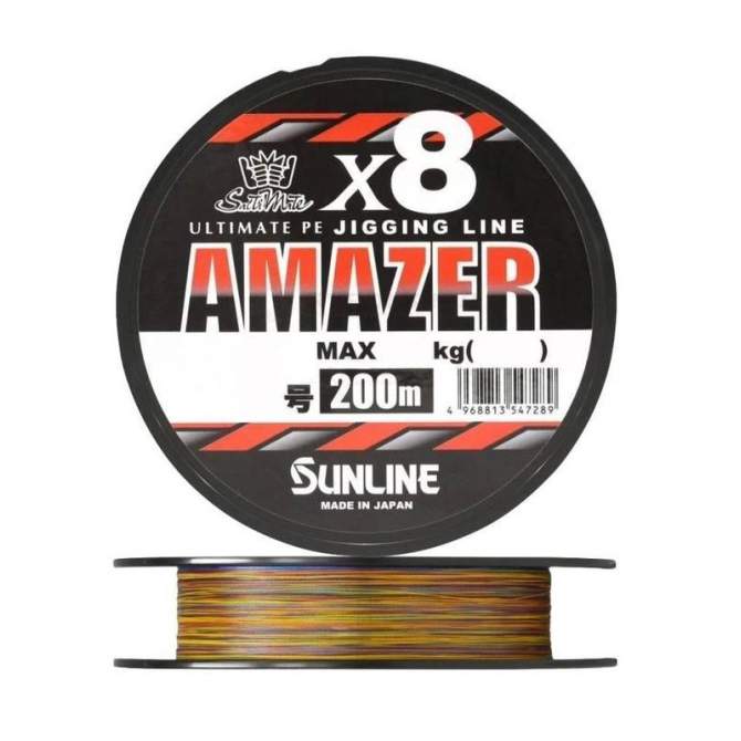 Sunline SM Amazer×8 200m #3.0 PE, Multicolor 