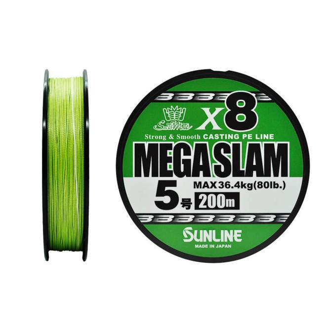 Sunline Saltymate Mega Slam x8 200m #5 PE, Bright Green