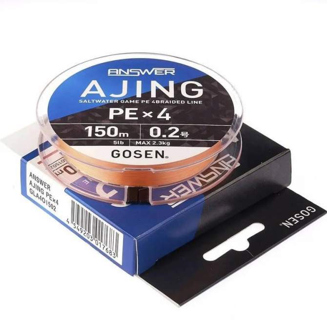 GOSEN Answer Ajing PE×4 150m #0.2 PE, Cocktail Orange