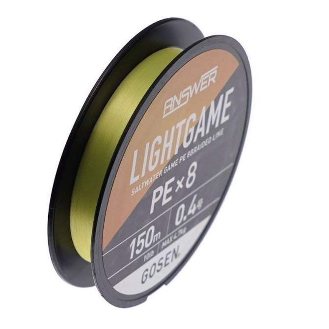 GOSEN Answer Light Game PE×8 150m #0.4 PE, Cocktail Yellow