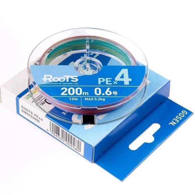 GOSEN Roots PE×4 200m #0.6 PE, Multicolor